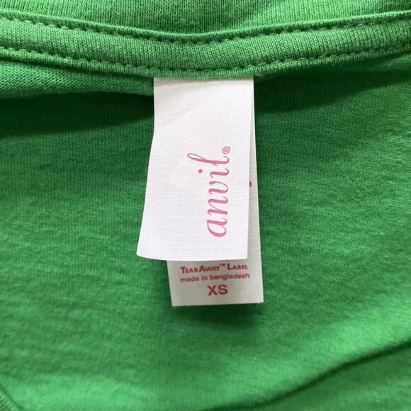 Anvil Ladies Featherweight V Neck Short Sleeve Tee Green Apple Size Extra Small - Picture 6 of 6
